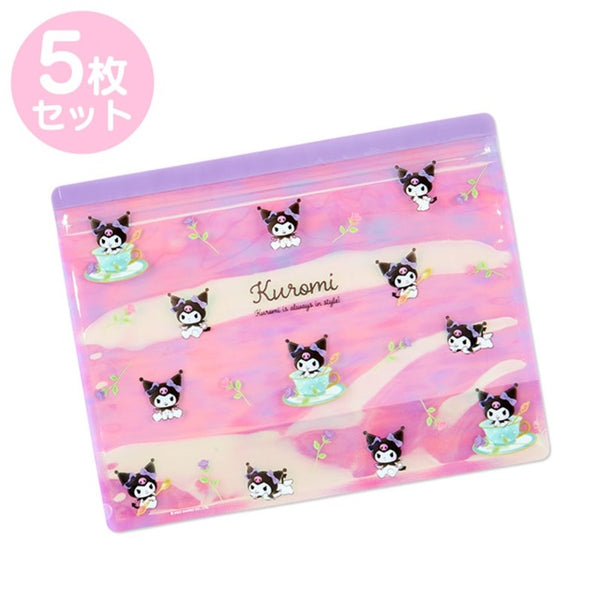 Kuromi Travel Ziplock Bags Sanrio Organizer (pack of 5)
