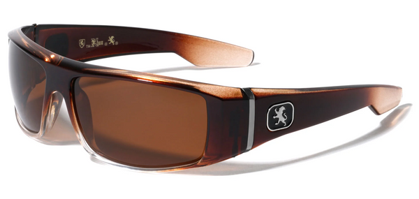 KHAN Sunglasses Mens Polarized Sports Wrap Around 60mm (Brown)