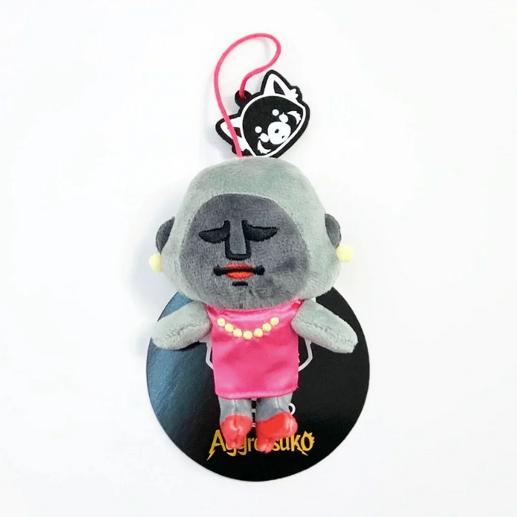 Aggretsuko Plush ID Badge Holder with Key Reel Sanrio Japan