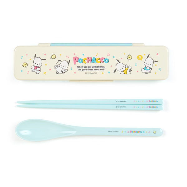 Pochacco Chopsticks & Spoon Set Melamine Sanrio Japan