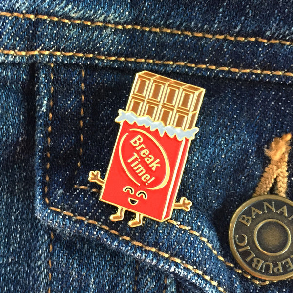 Kawaii Enamel Pin Break Time! Chocolate