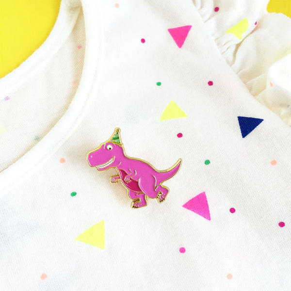Kawaii Enamel Pin Dinosaur You Bet Jur-ass-ic's Party Time! (T-Rex)