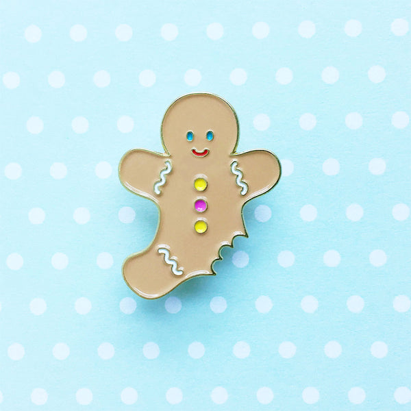 Kawaii Enamel Pin Holiday Ginger Bread Man