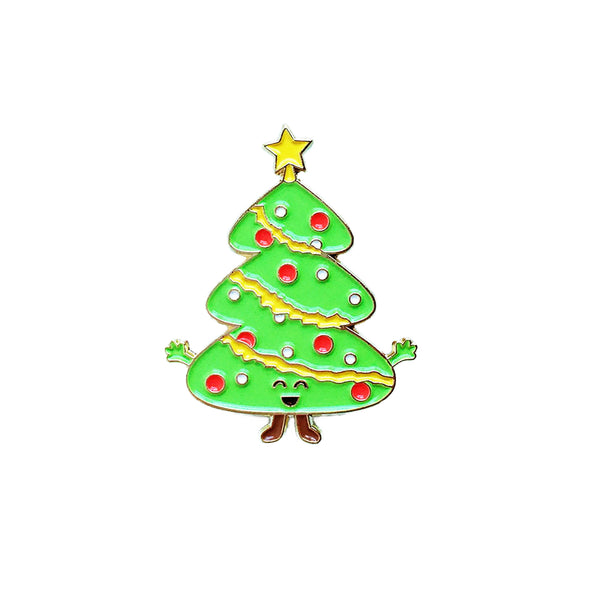 Kawaii Enamel Pin Christmas Tree Holiday Brooch Gifts