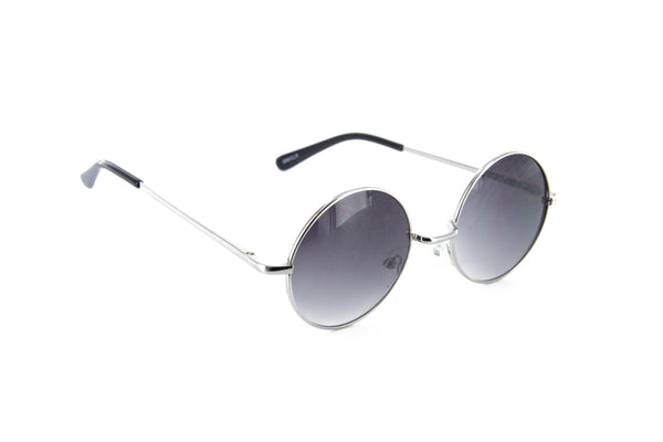 Round Sunglasses Small Circle Gradient Lens 40mm (Silver)