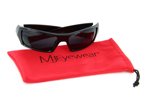 Polarized Sunglasses Sports Wrap Around 60mm (Black/Black)