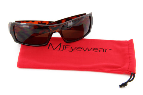 Polarized Sunglasses Sports Wrap Around 60mm (Tortoise/Brown)