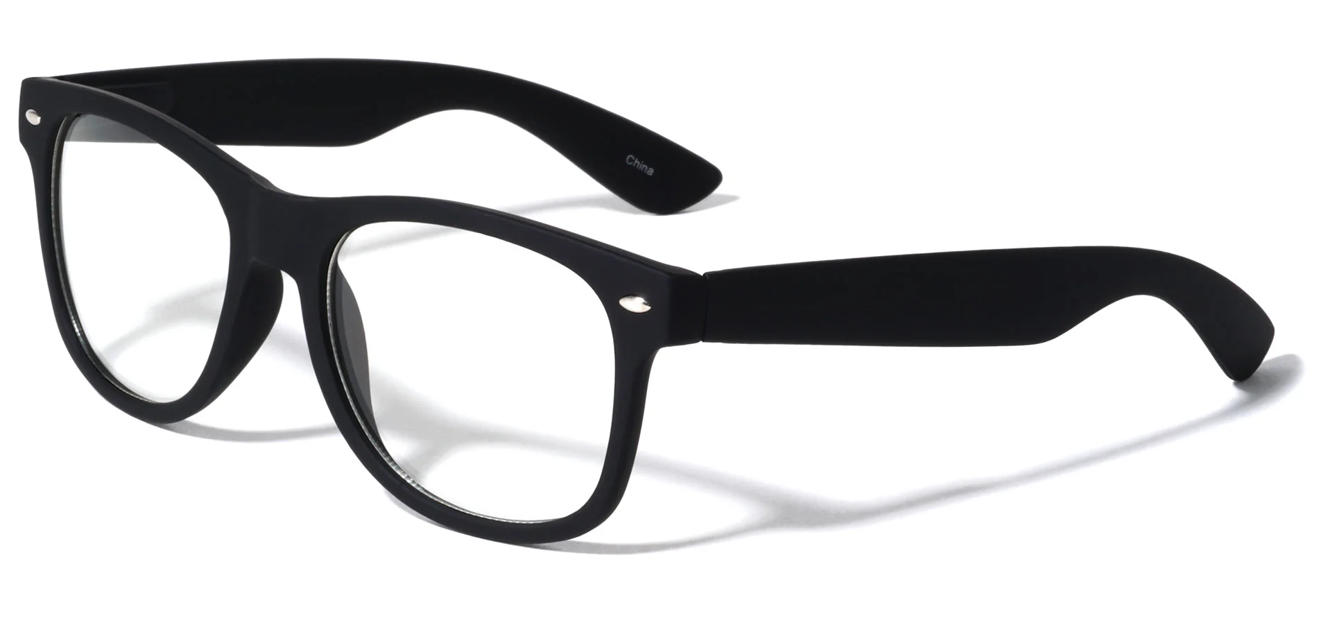 Classic Glasses for Men and Women Clear Lens UV400 (Soft Touch Black)
