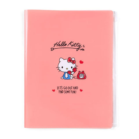 Hello Kitty File Folder with Zipper 6-Pockets Sanrio Japan