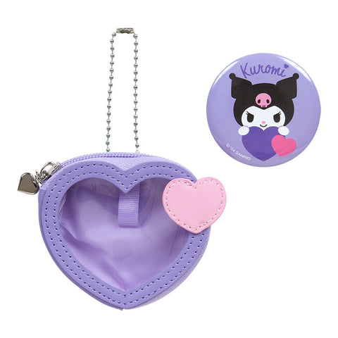 Kuromi Mini Pouch with Badge Sanrio Colorful Heart Series