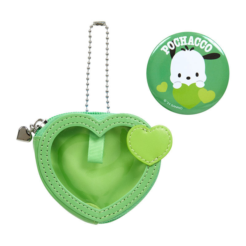 Pochacco Mini Pouch with Badge Sanrio Colorful Heart Series