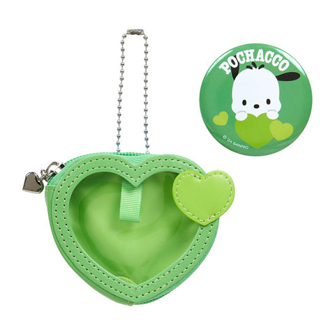 Pochacco Mini Pouch with Badge Sanrio Colorful Heart Series