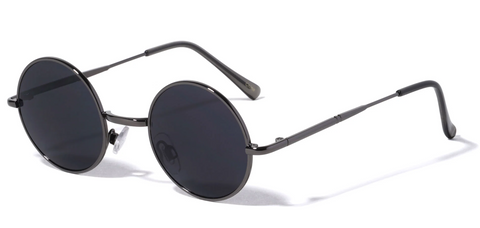 Round Sunglasses Small Circle Super Dark Lens 40mm (Gunmetal)