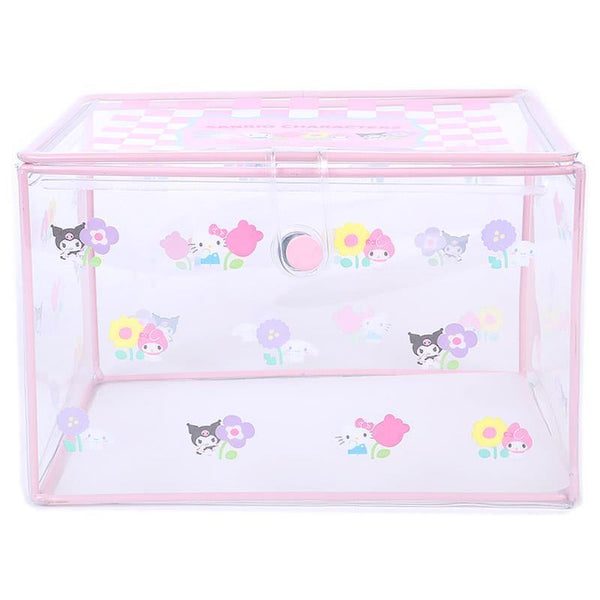 Sanrio Characters Storage Box Clear Case Pastel Check Series