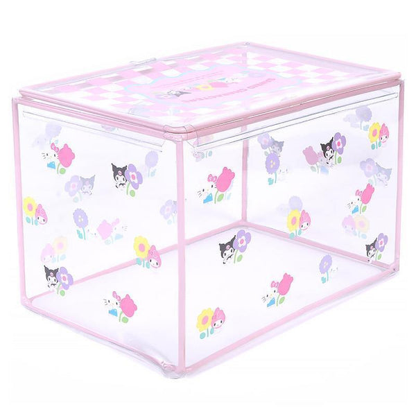 Sanrio Characters Storage Box Clear Case Pastel Check Series