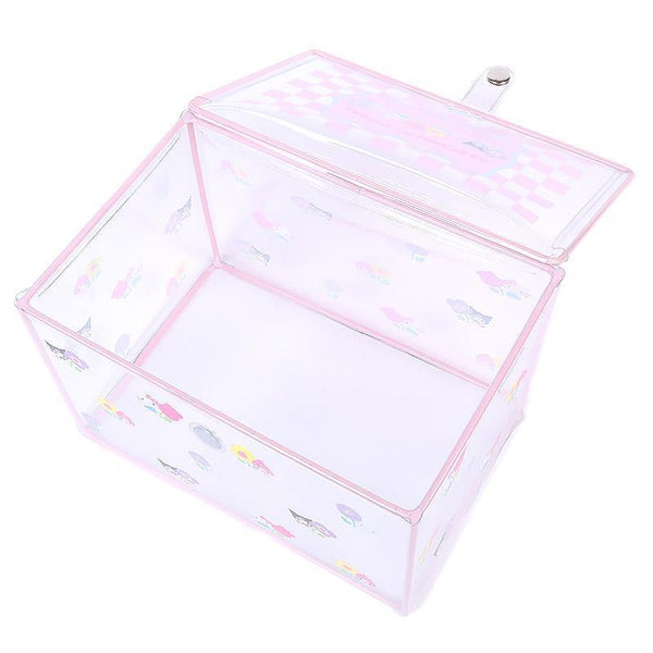 Sanrio Characters Storage Box Clear Case Pastel Check Series