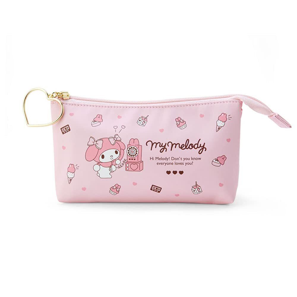 My Melody Pencil Pouch 2 Pocket PU Leather Pen Case Sanrio Japan