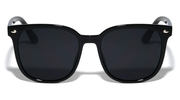 Square Sunglasses Oversized Classic Retro (Black/Black)