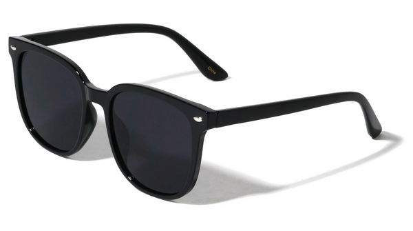 Square Sunglasses Oversized Classic Retro (Black/Black)