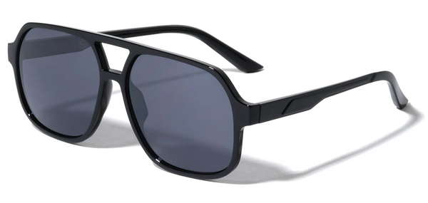 Flat Top Aviator Sunglasses for Men and Women 58mm (Black)