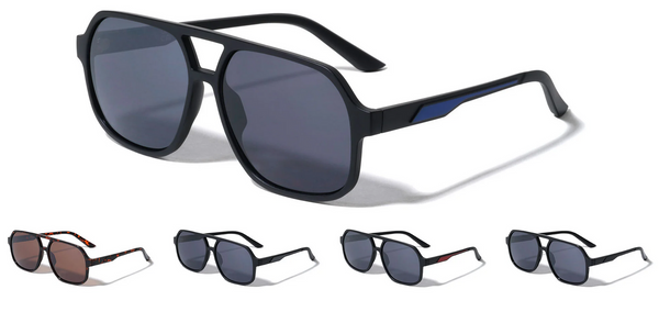 Flat Top Aviator Sunglasses for Men and Women 58mm (Blue Accent)