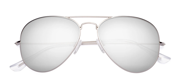 Aviator Sunglasses Silver Mirror Lens Tear Drop 55mm