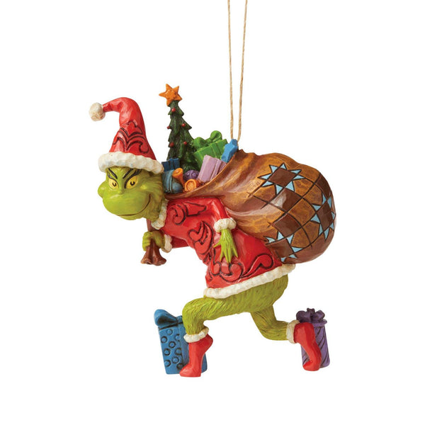 Jim Shore Grinch Tiptoeing Christmas Ornament in Box Collectible