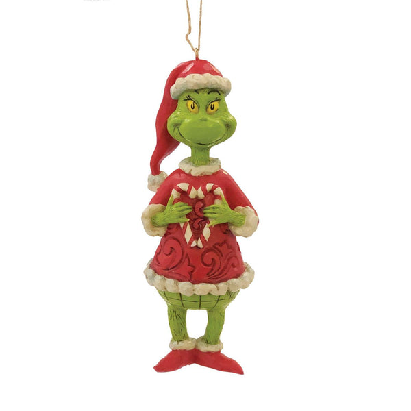 Jim Shore Grinch Holding Candy Canes Christmas Ornament Collectible