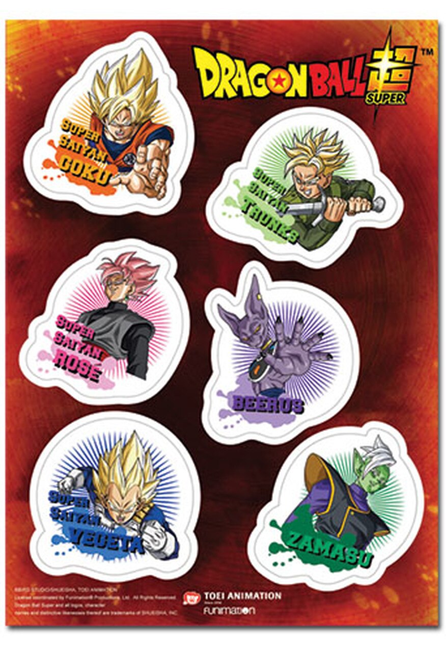Dragon Ball Super Sticker Sheet Future Trunks Saga Anime Stationery