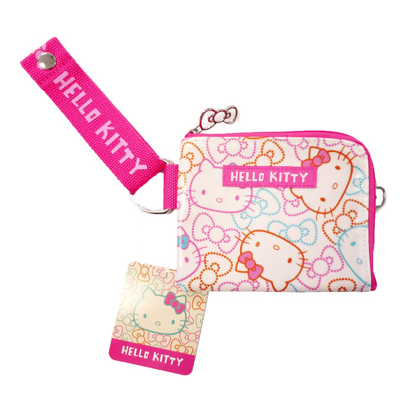 Hello Kitty Wristlet Coin Pouch: Color Ribbons Sanrio Japan
