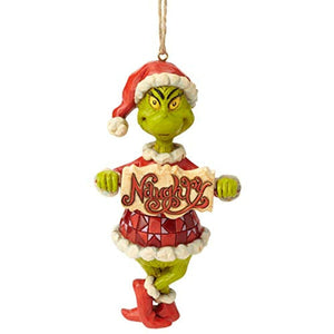 Jim Shore Grinch Christmas Ornament Naughty & Nice Spinner Sign Collectible