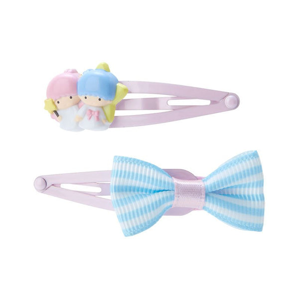 Little Twin Stars Hair Clip Stripe Sanrio Japanese Bow Hair Barrette (set of 2)