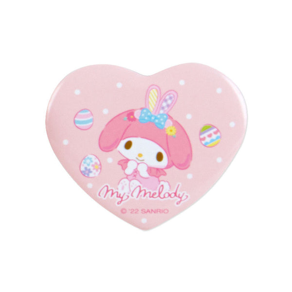 My Melody Bunny Rosette Keychain with Heart Shaped Pin Sanrio Japan