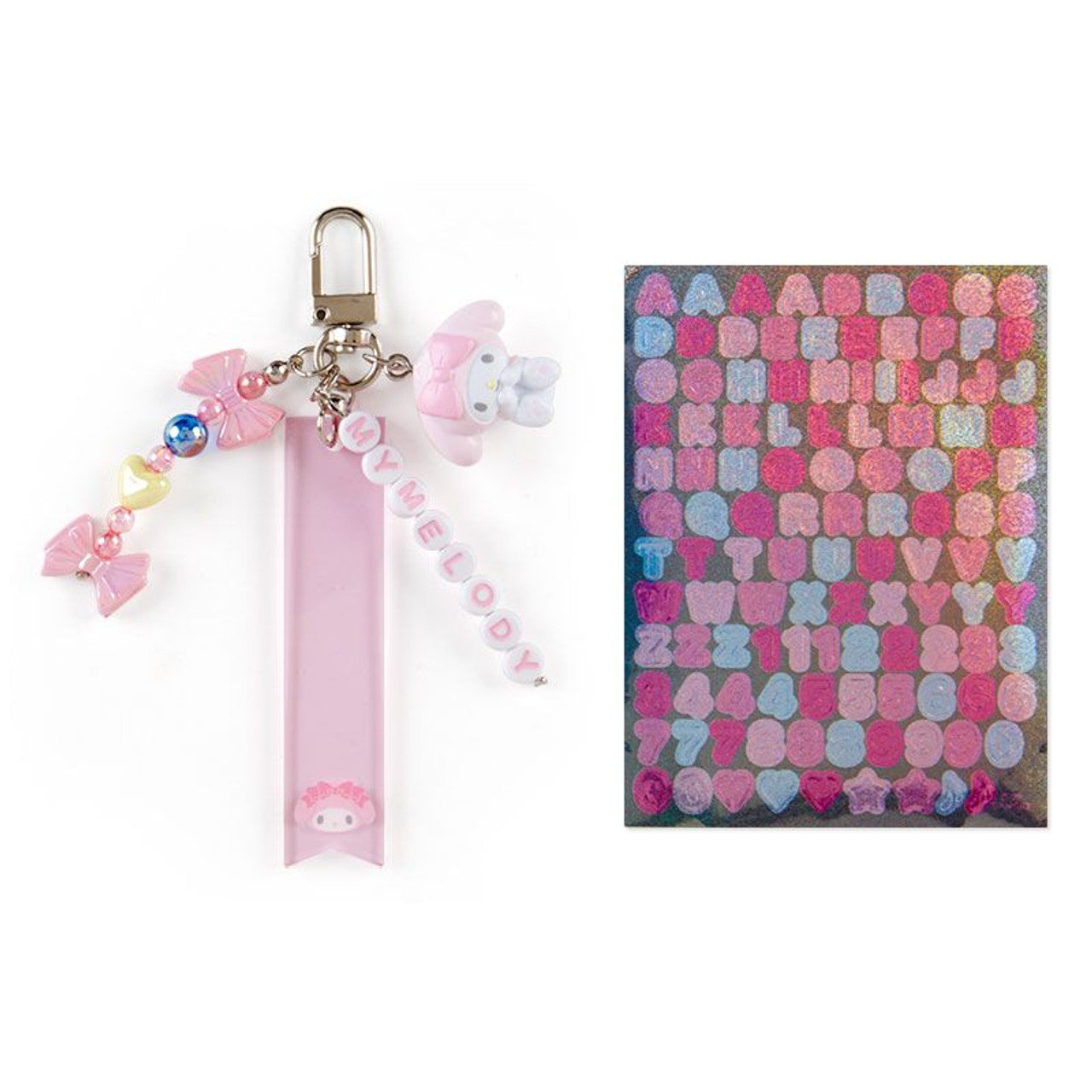 My Melody Kawaii Keychain with Stickers Customizable Sanrio Japan