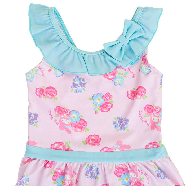 My Melody Swimsuit With Cap Girl: Roses Sanrio Japan Swimdress