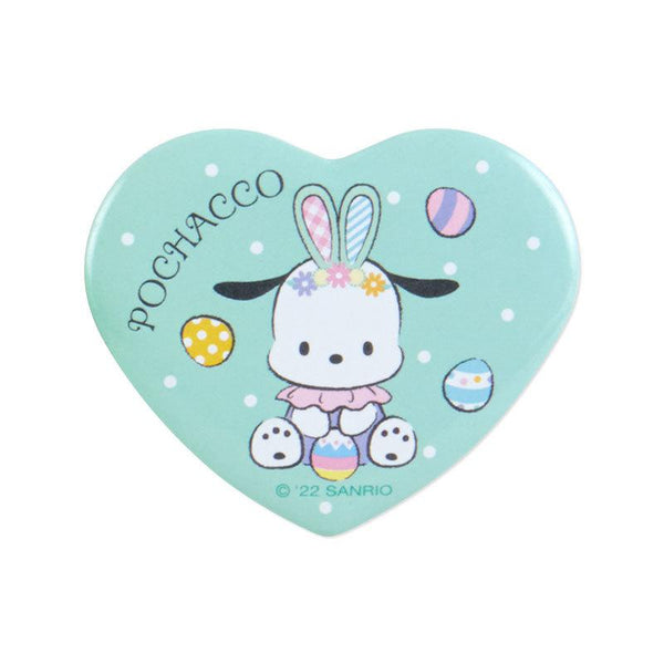 Pochacco Bunny Rosette Keychain with Heart Shaped Pin Sanrio Japan