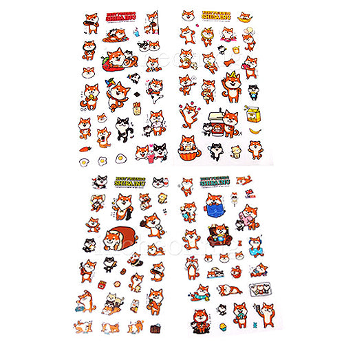 5 x Shiba Inu Sticker Sheets Kawaii Stationery Craft Diary (random)