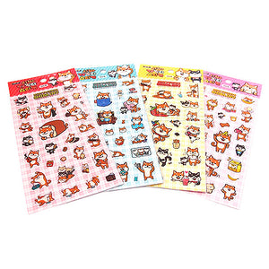 5 x Shiba Inu Sticker Sheets Kawaii Stationery Craft Diary (random)