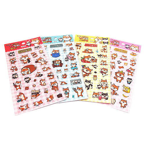 5 x Shiba Inu Sticker Sheets Kawaii Stationery Craft Diary (random)