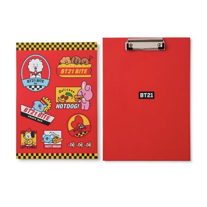 BT21 Clipboard & NotePads Set BTS K-Pop Stationery (Red)