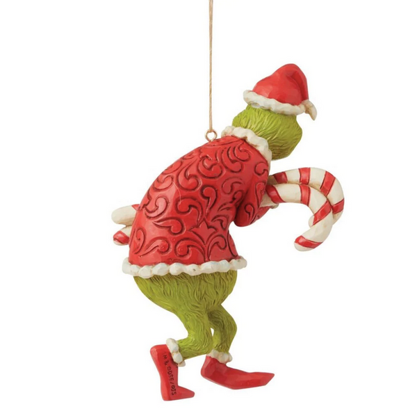 Jim Shore Grinch Stealing Candy Canes Christmas Ornament Collectible