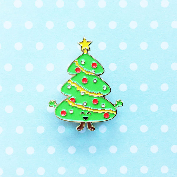 Kawaii Enamel Pin Christmas Tree Holiday Brooch Gifts
