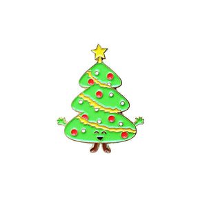 Kawaii Enamel Pin Christmas Tree Holiday Brooch Gifts